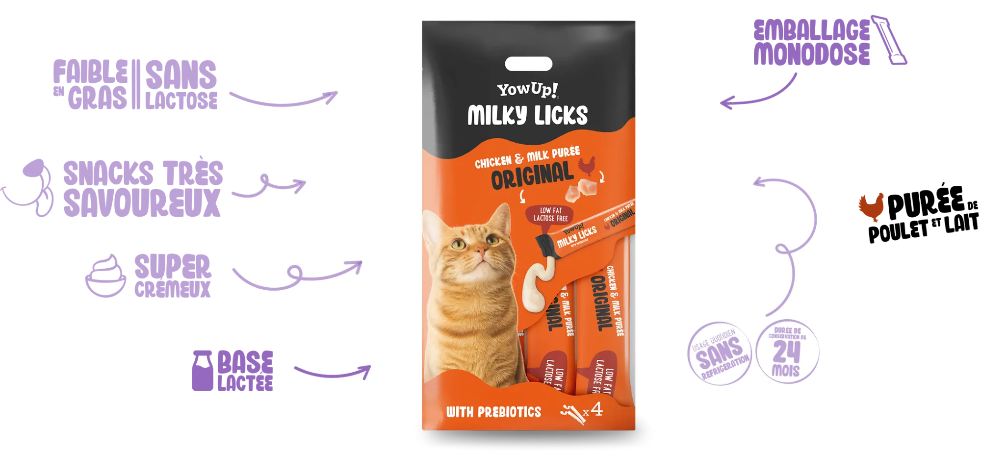 Chicken & milk puree with prebiotics