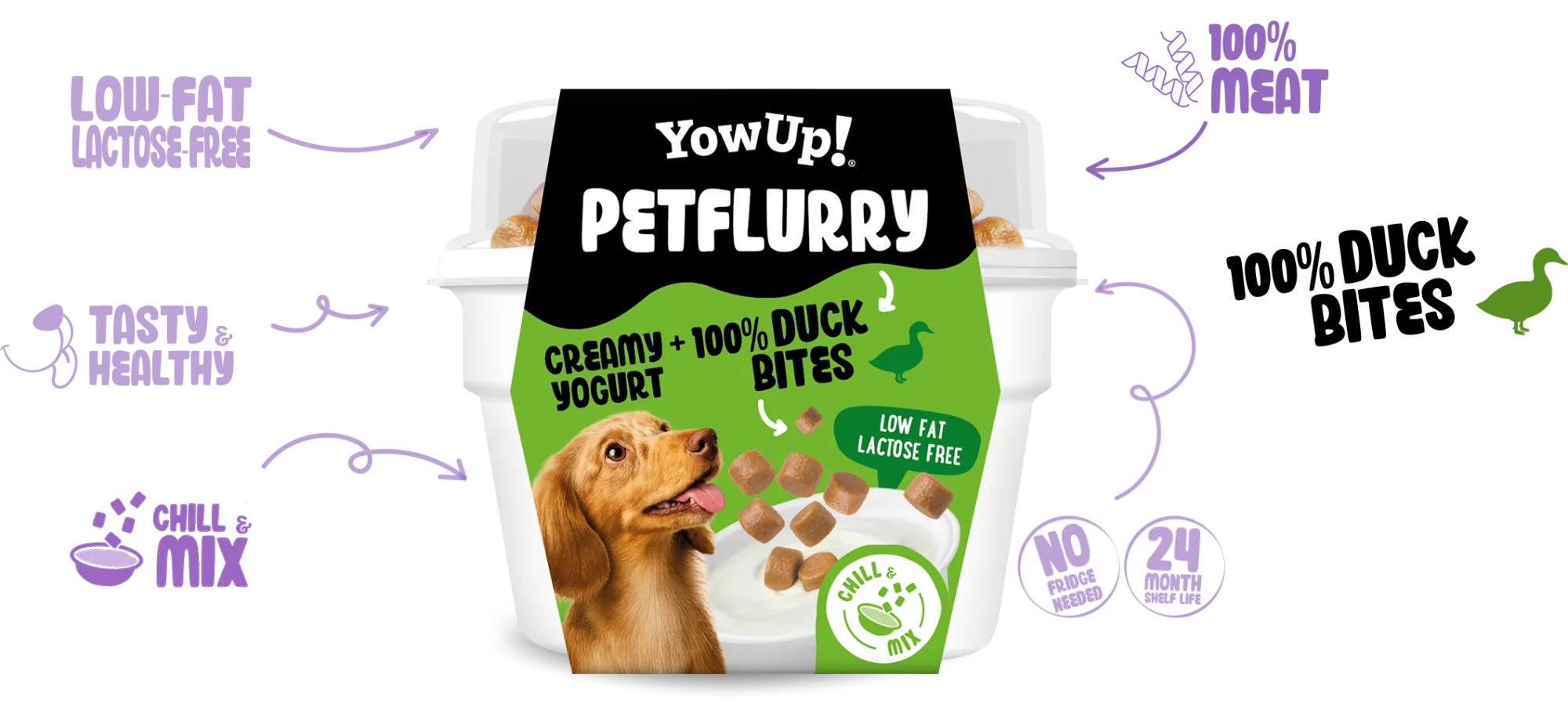 Creamy yogurt 100% duck bites