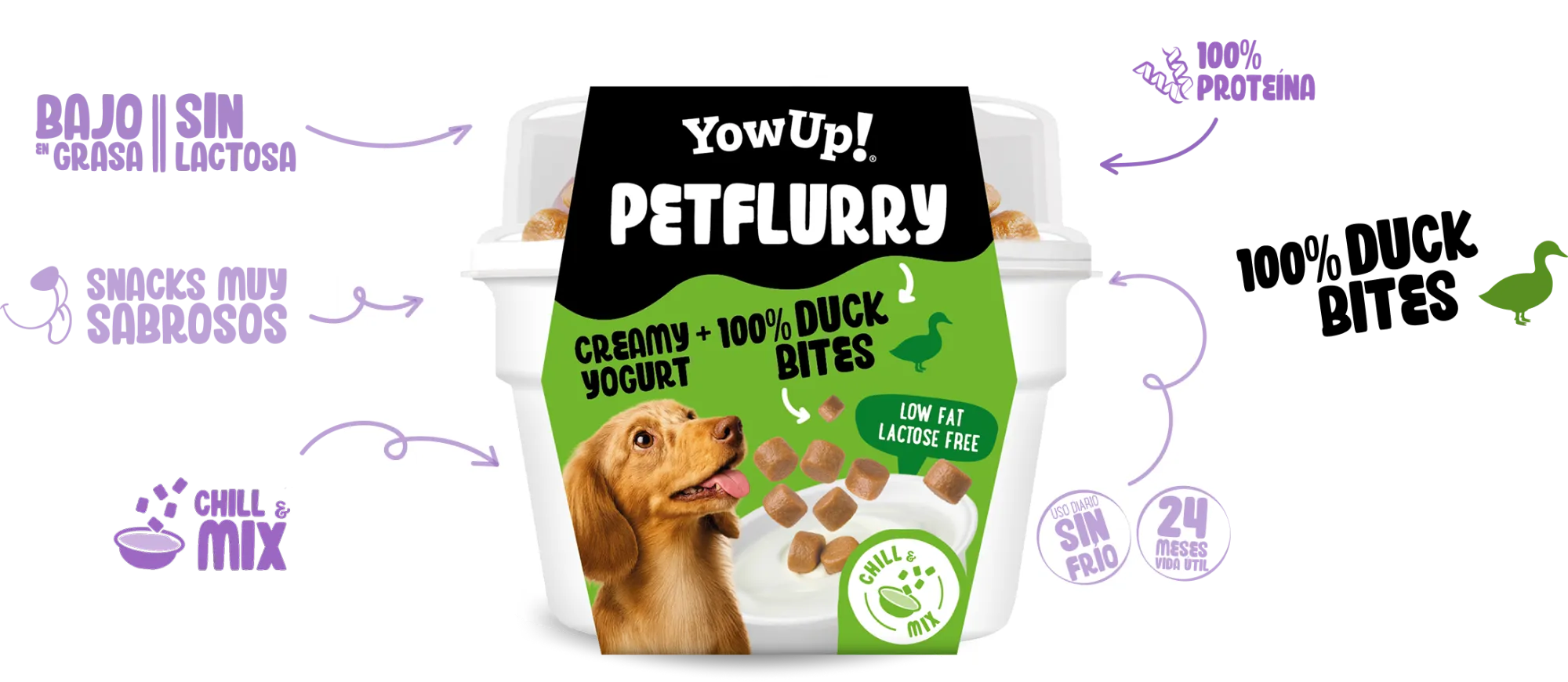 Creamy yogourt 100% duck bites
