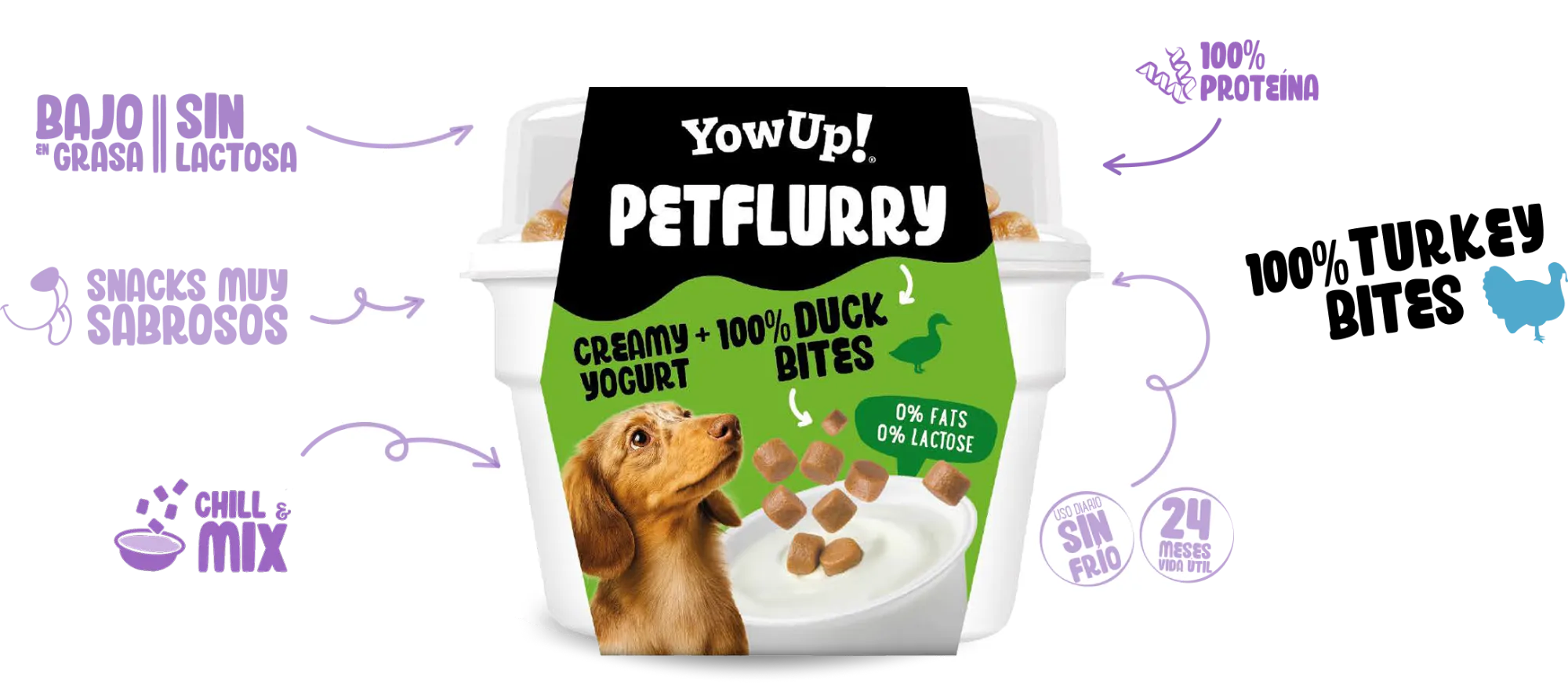 Creamy yogourt 100% duck bites