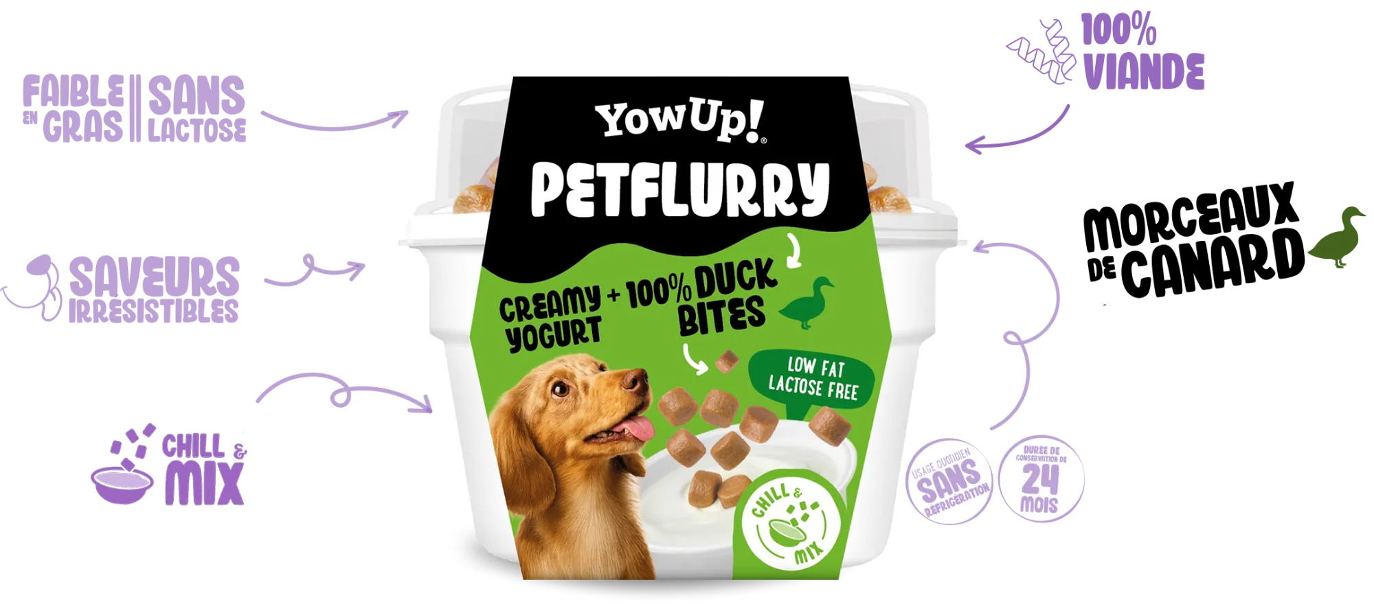 Creamy yogurt 100% duck bites