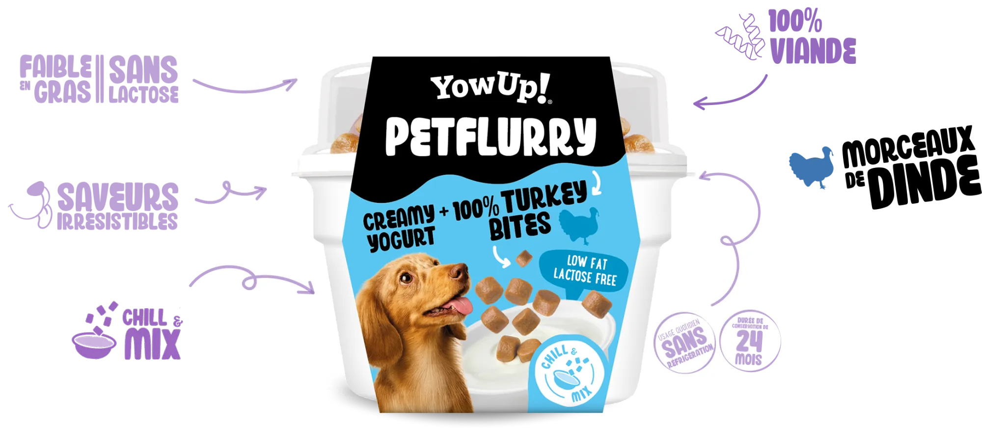 Creamy yogurt 100% turkey bites